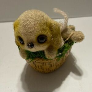 Josef Originals Japan Vintage puppy in a basket